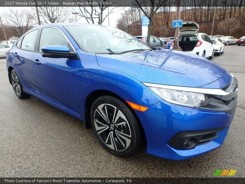 Aegean Blue Metallic / Black 2017 Honda Civic EX-T Sedan