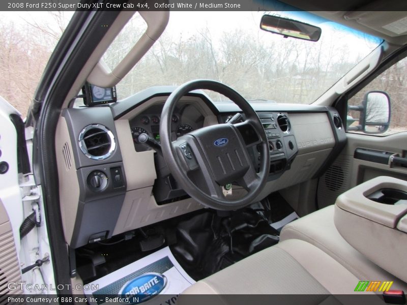 Oxford White / Medium Stone 2008 Ford F250 Super Duty XLT Crew Cab 4x4