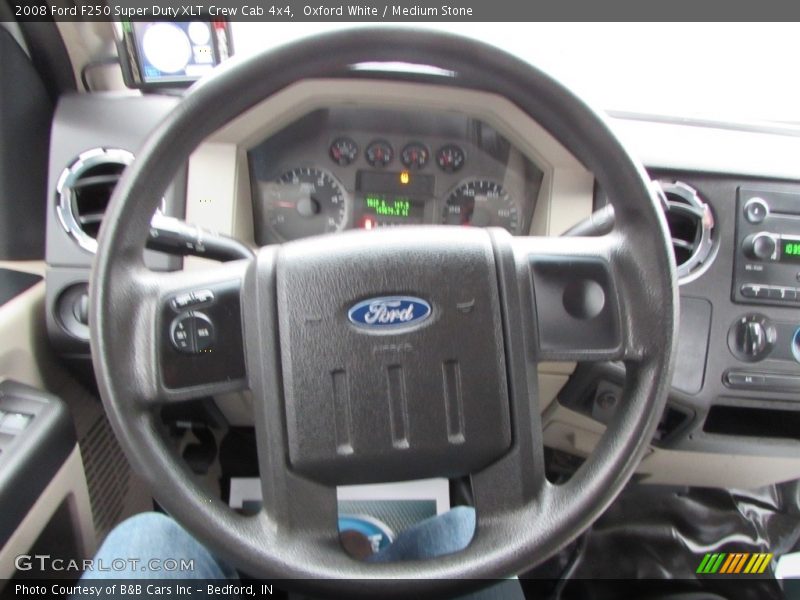 Oxford White / Medium Stone 2008 Ford F250 Super Duty XLT Crew Cab 4x4