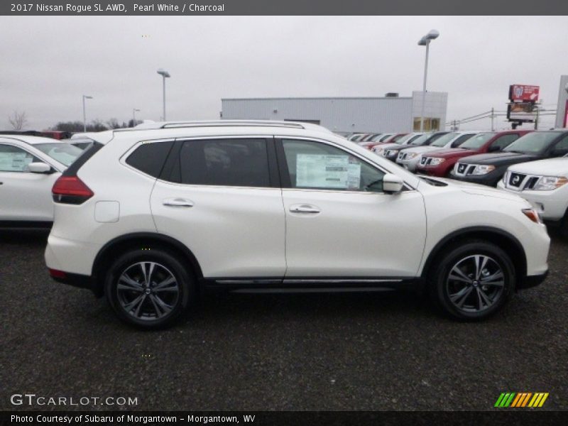 Pearl White / Charcoal 2017 Nissan Rogue SL AWD