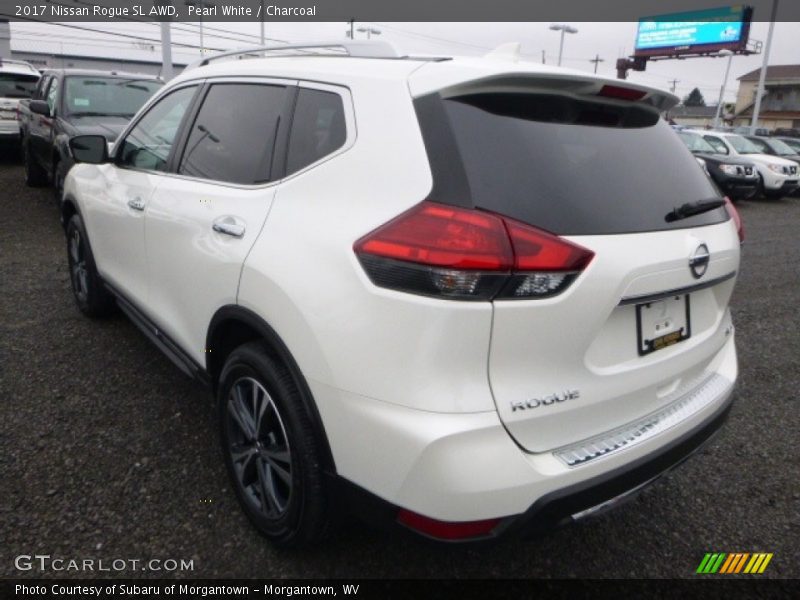 Pearl White / Charcoal 2017 Nissan Rogue SL AWD