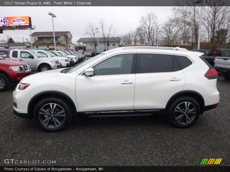 Pearl White / Charcoal 2017 Nissan Rogue SL AWD