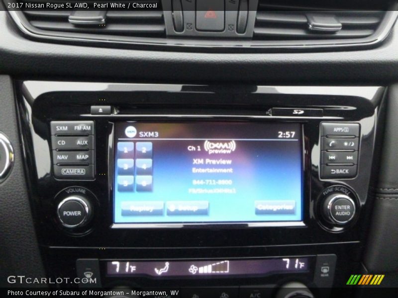 Pearl White / Charcoal 2017 Nissan Rogue SL AWD