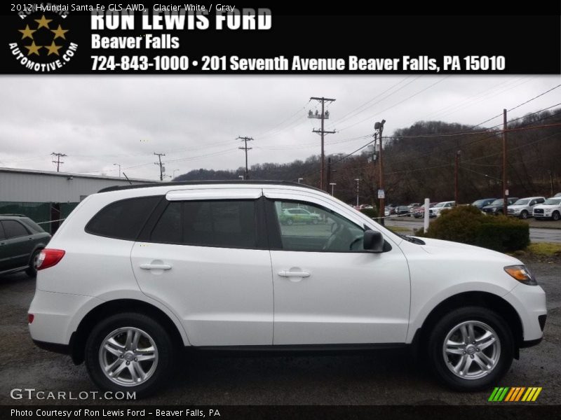 Glacier White / Gray 2012 Hyundai Santa Fe GLS AWD