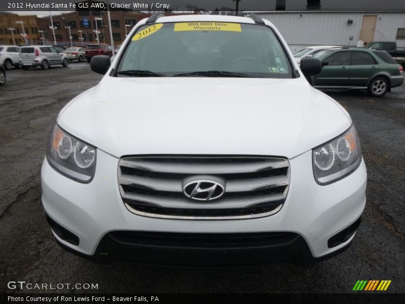 Glacier White / Gray 2012 Hyundai Santa Fe GLS AWD