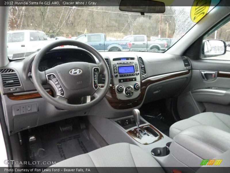 Glacier White / Gray 2012 Hyundai Santa Fe GLS AWD