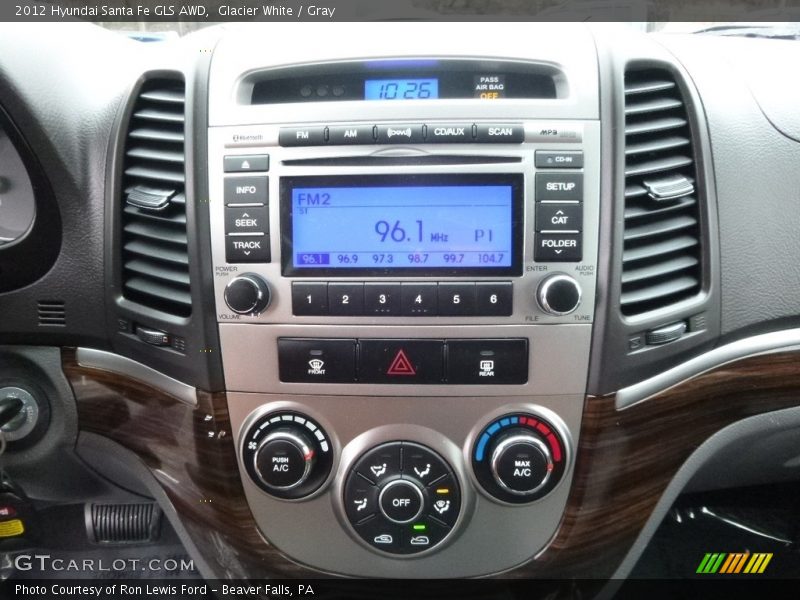 Glacier White / Gray 2012 Hyundai Santa Fe GLS AWD