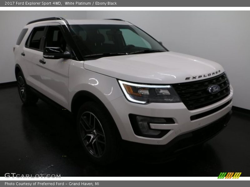 White Platinum / Ebony Black 2017 Ford Explorer Sport 4WD