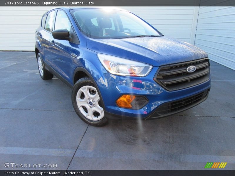Lightning Blue / Charcoal Black 2017 Ford Escape S