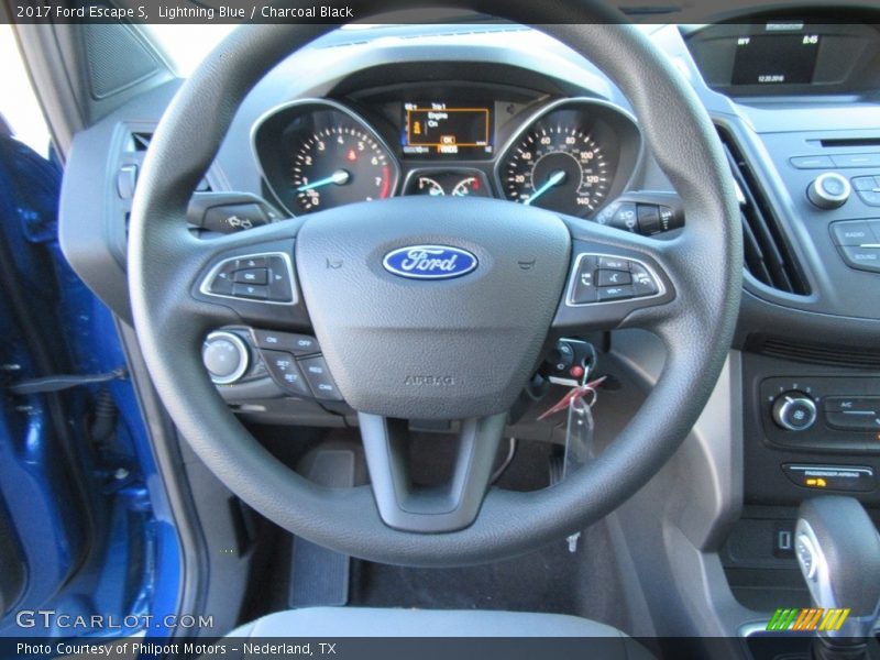 Lightning Blue / Charcoal Black 2017 Ford Escape S