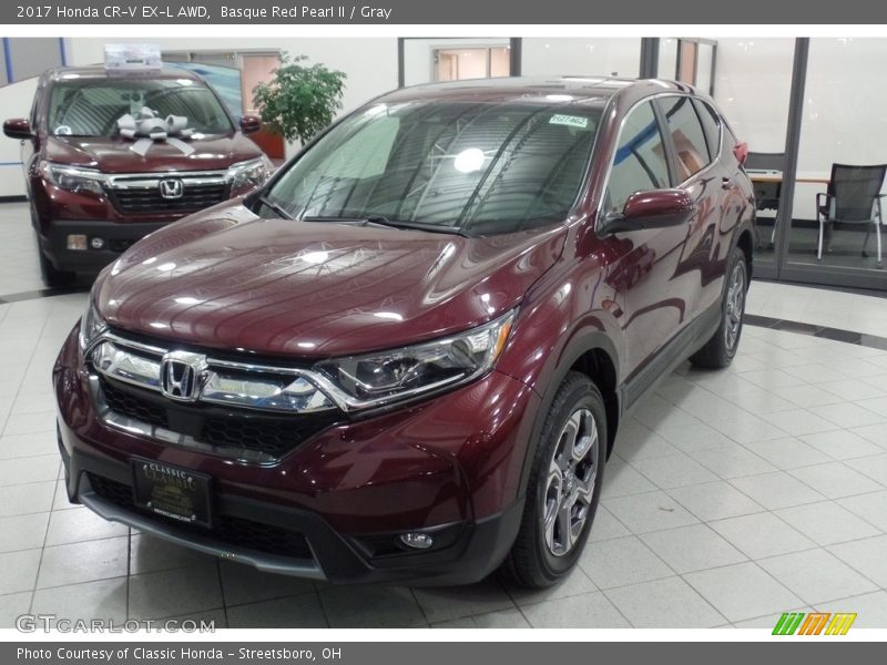 Basque Red Pearl II / Gray 2017 Honda CR-V EX-L AWD