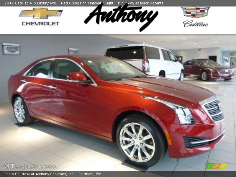 Red Obsession Tintcoat / Light Platinum w/Jet Black Accents 2017 Cadillac ATS Luxury AWD