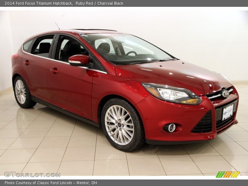 Ruby Red / Charcoal Black 2014 Ford Focus Titanium Hatchback