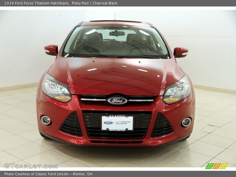 Ruby Red / Charcoal Black 2014 Ford Focus Titanium Hatchback