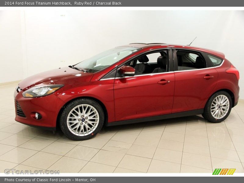 Ruby Red / Charcoal Black 2014 Ford Focus Titanium Hatchback