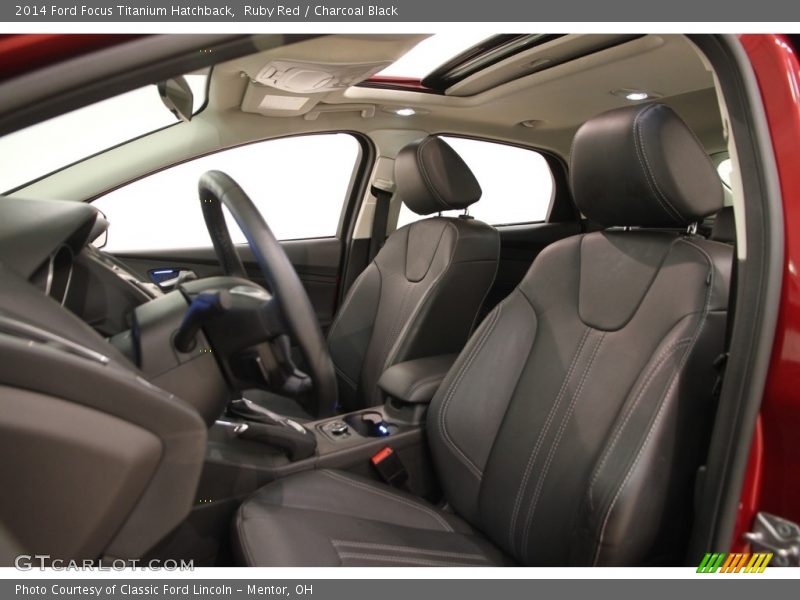 Ruby Red / Charcoal Black 2014 Ford Focus Titanium Hatchback