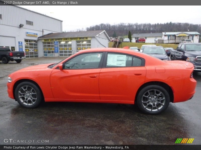 Go Mango / Black 2017 Dodge Charger SXT AWD
