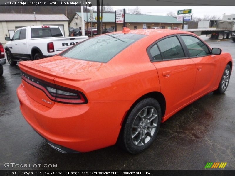 Go Mango / Black 2017 Dodge Charger SXT AWD