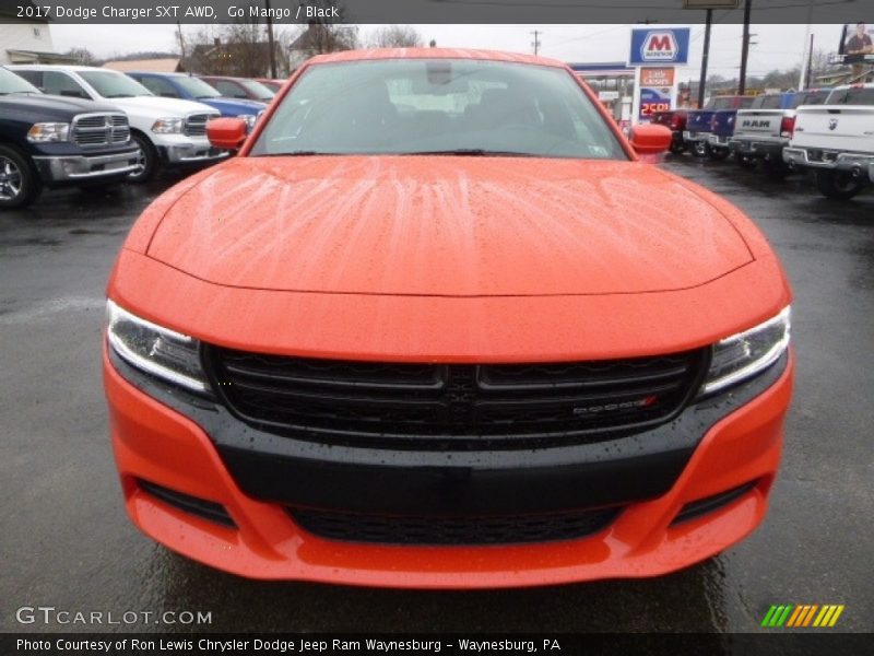 Go Mango / Black 2017 Dodge Charger SXT AWD