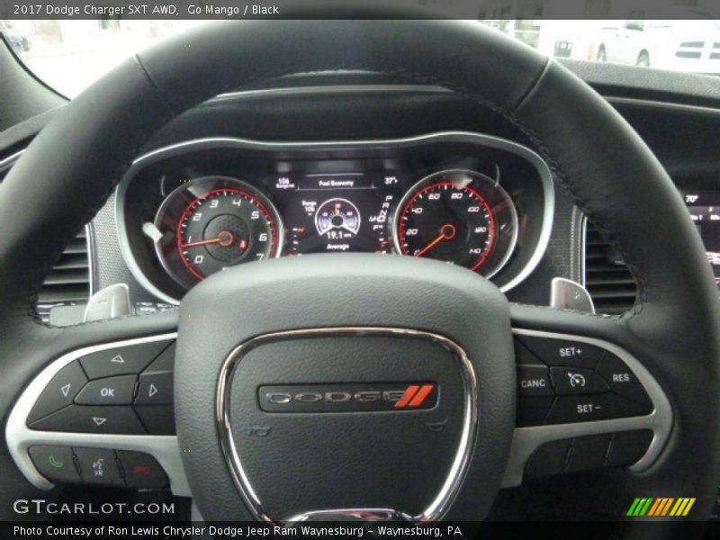 Go Mango / Black 2017 Dodge Charger SXT AWD