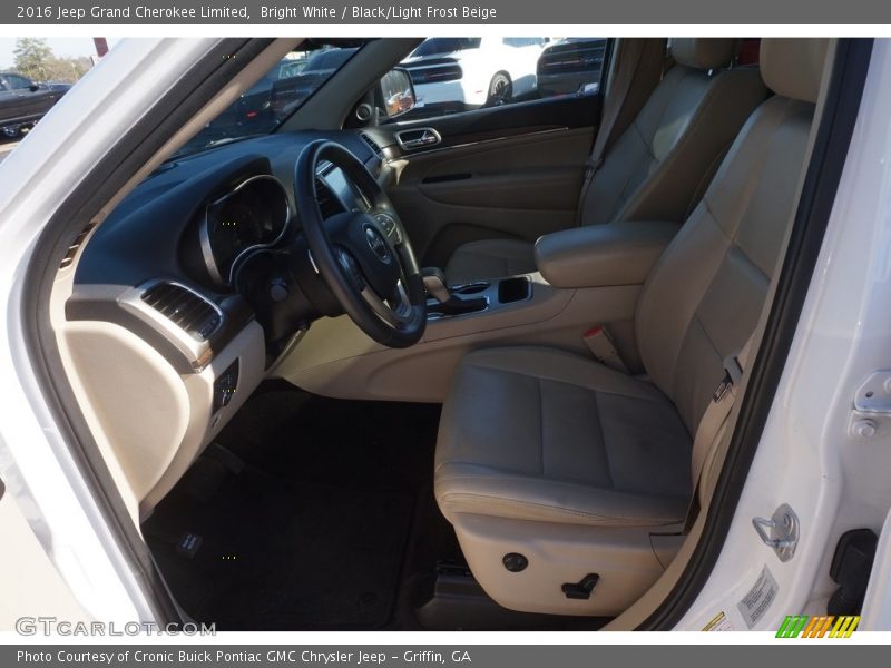 Bright White / Black/Light Frost Beige 2016 Jeep Grand Cherokee Limited