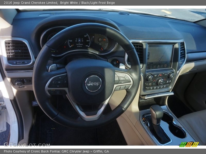 Bright White / Black/Light Frost Beige 2016 Jeep Grand Cherokee Limited