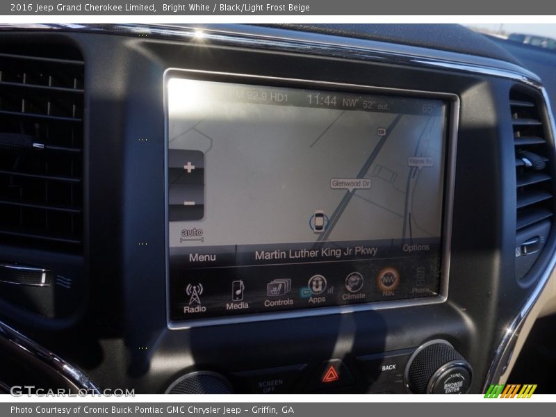 Bright White / Black/Light Frost Beige 2016 Jeep Grand Cherokee Limited