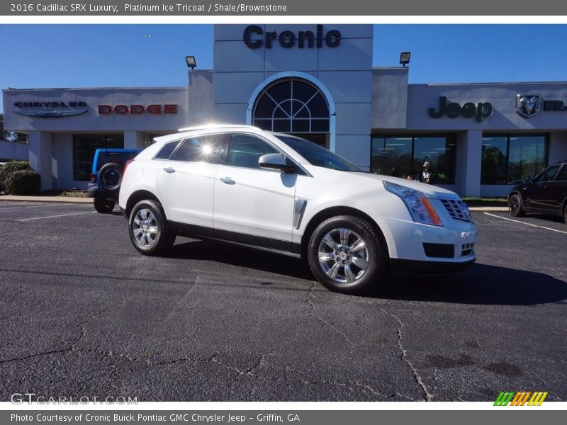 Platinum Ice Tricoat / Shale/Brownstone 2016 Cadillac SRX Luxury