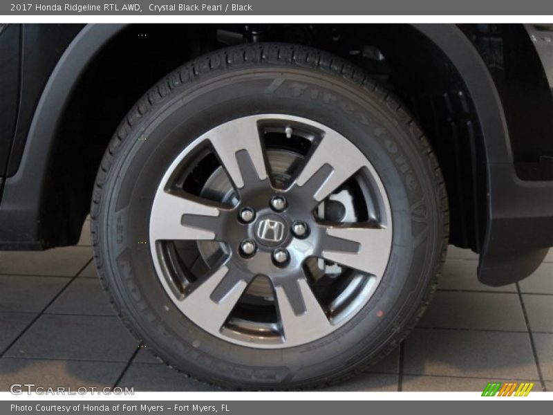 Crystal Black Pearl / Black 2017 Honda Ridgeline RTL AWD