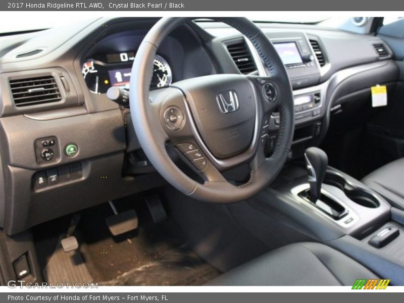 Crystal Black Pearl / Black 2017 Honda Ridgeline RTL AWD