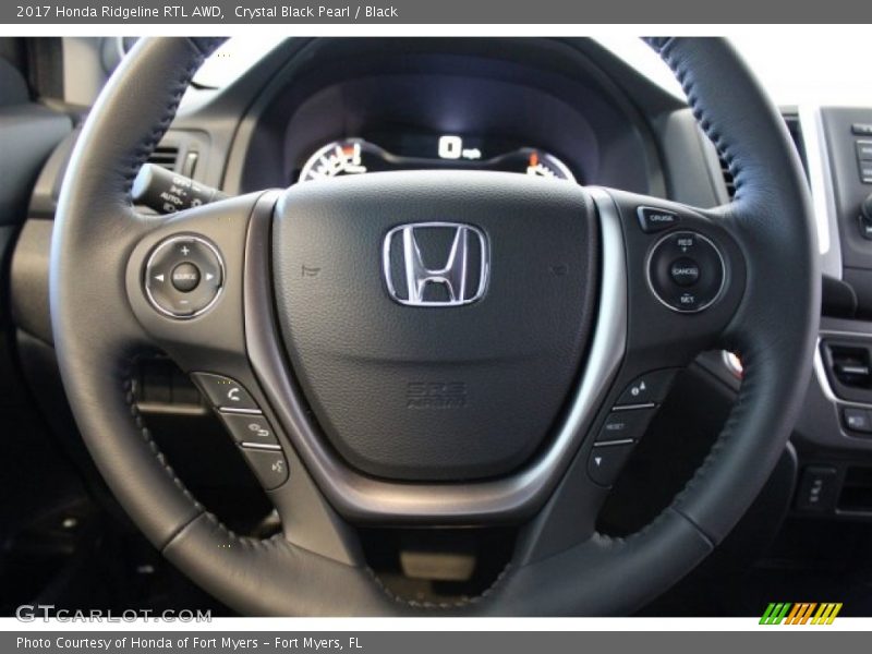 Crystal Black Pearl / Black 2017 Honda Ridgeline RTL AWD