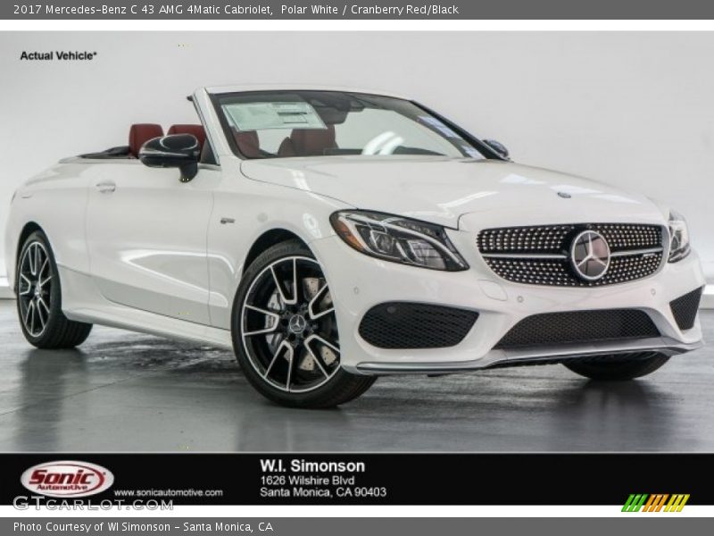 Polar White / Cranberry Red/Black 2017 Mercedes-Benz C 43 AMG 4Matic Cabriolet