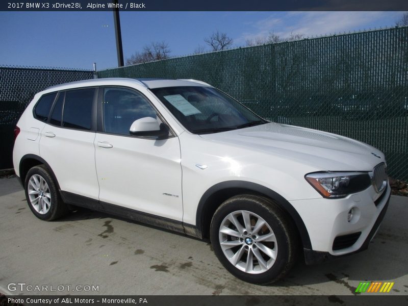 Alpine White / Black 2017 BMW X3 xDrive28i