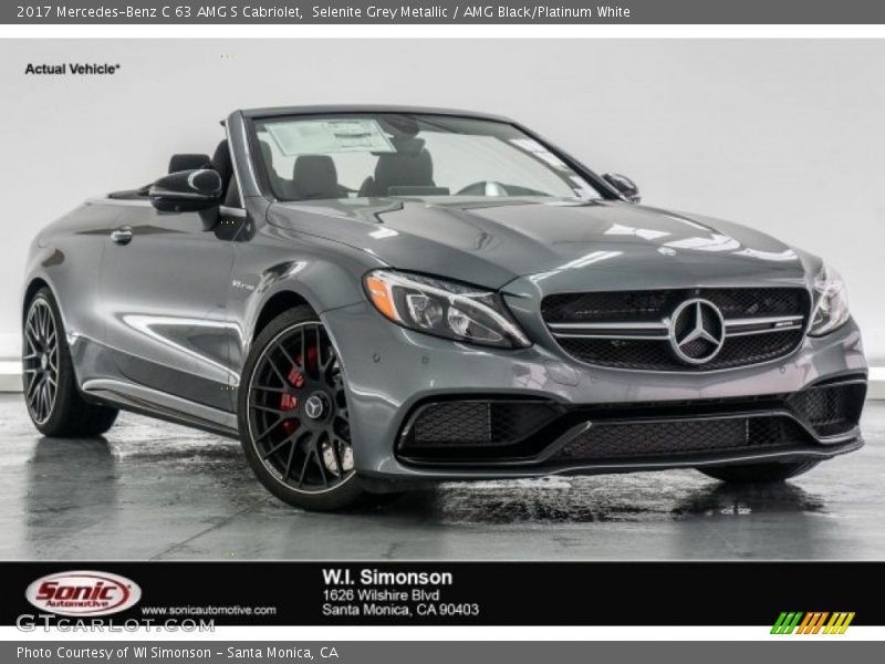 Selenite Grey Metallic / AMG Black/Platinum White 2017 Mercedes-Benz C 63 AMG S Cabriolet