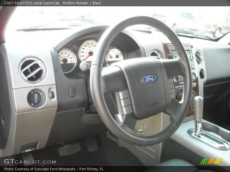 Redfire Metallic / Black 2007 Ford F150 Lariat SuperCab