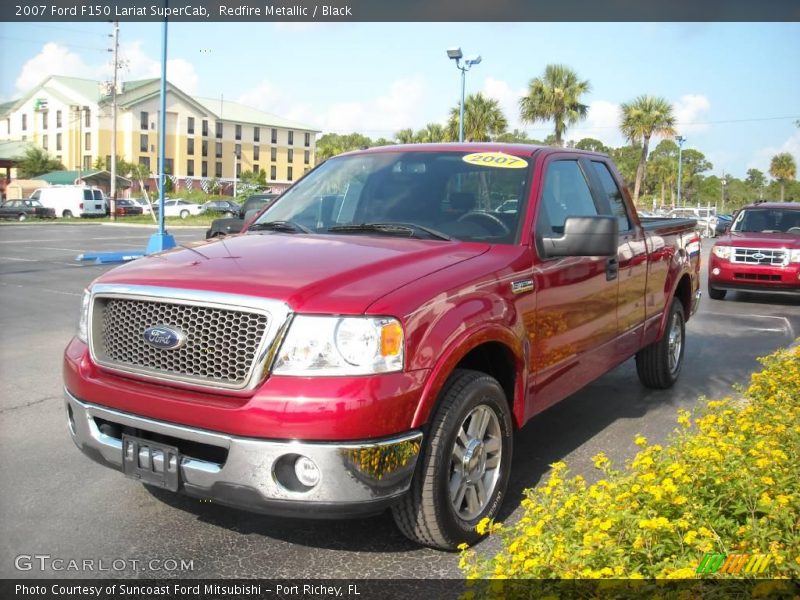 Redfire Metallic / Black 2007 Ford F150 Lariat SuperCab