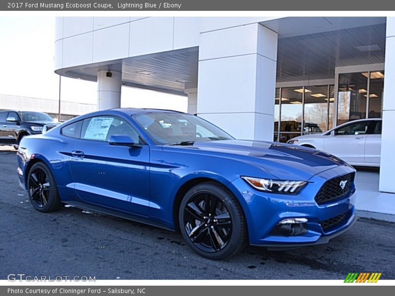 Lightning Blue / Ebony 2017 Ford Mustang Ecoboost Coupe