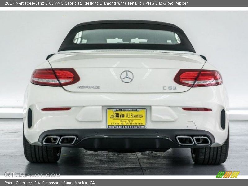 designo Diamond White Metallic / AMG Black/Red Pepper 2017 Mercedes-Benz C 63 AMG Cabriolet