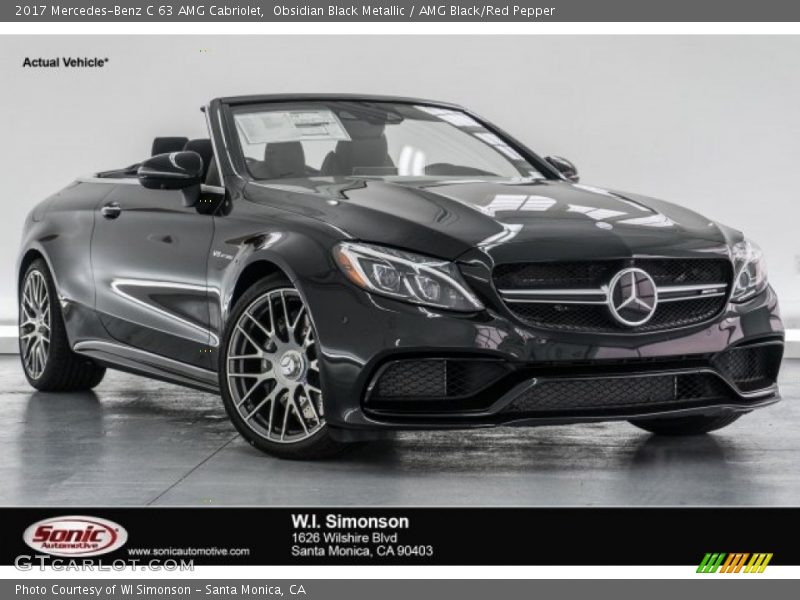 Obsidian Black Metallic / AMG Black/Red Pepper 2017 Mercedes-Benz C 63 AMG Cabriolet