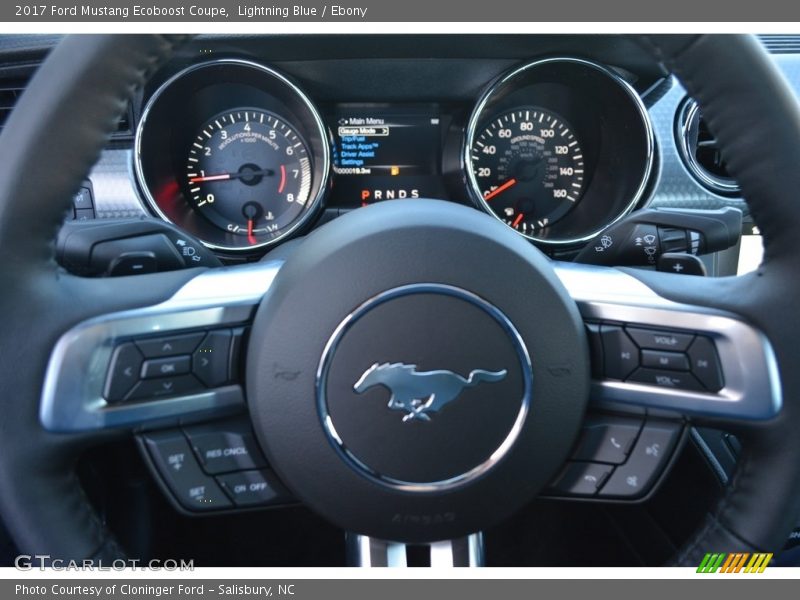 Lightning Blue / Ebony 2017 Ford Mustang Ecoboost Coupe