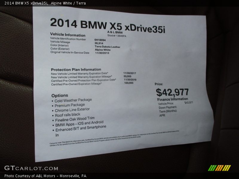Alpine White / Terra 2014 BMW X5 xDrive35i