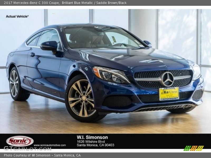 Brilliant Blue Metallic / Saddle Brown/Black 2017 Mercedes-Benz C 300 Coupe