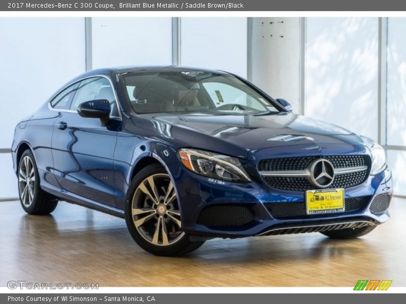 Brilliant Blue Metallic / Saddle Brown/Black 2017 Mercedes-Benz C 300 Coupe