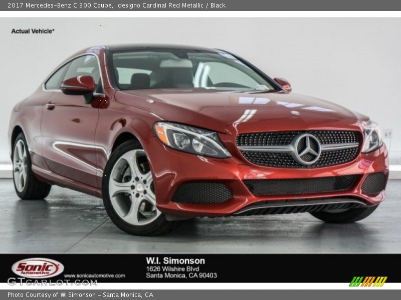 designo Cardinal Red Metallic / Black 2017 Mercedes-Benz C 300 Coupe