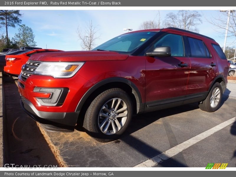 Ruby Red Metallic Tri-Coat / Ebony Black 2016 Ford Explorer FWD