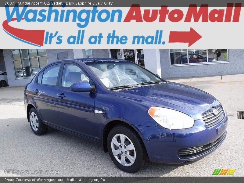 Dark Sapphire Blue / Gray 2007 Hyundai Accent GLS Sedan