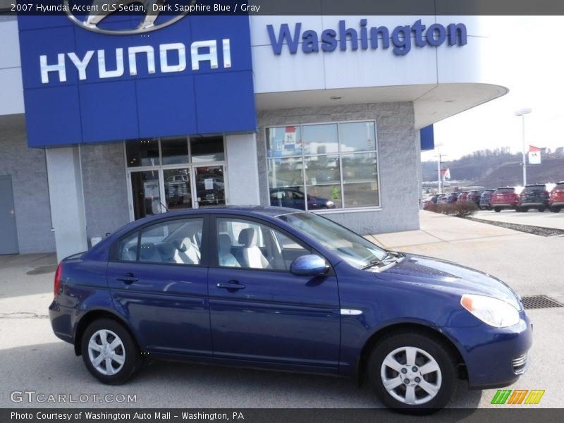 Dark Sapphire Blue / Gray 2007 Hyundai Accent GLS Sedan