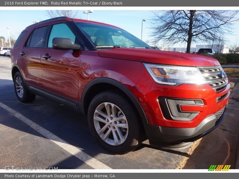 Ruby Red Metallic Tri-Coat / Ebony Black 2016 Ford Explorer FWD