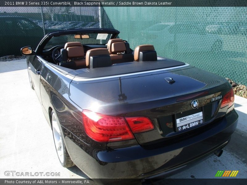 Black Sapphire Metallic / Saddle Brown Dakota Leather 2011 BMW 3 Series 335i Convertible