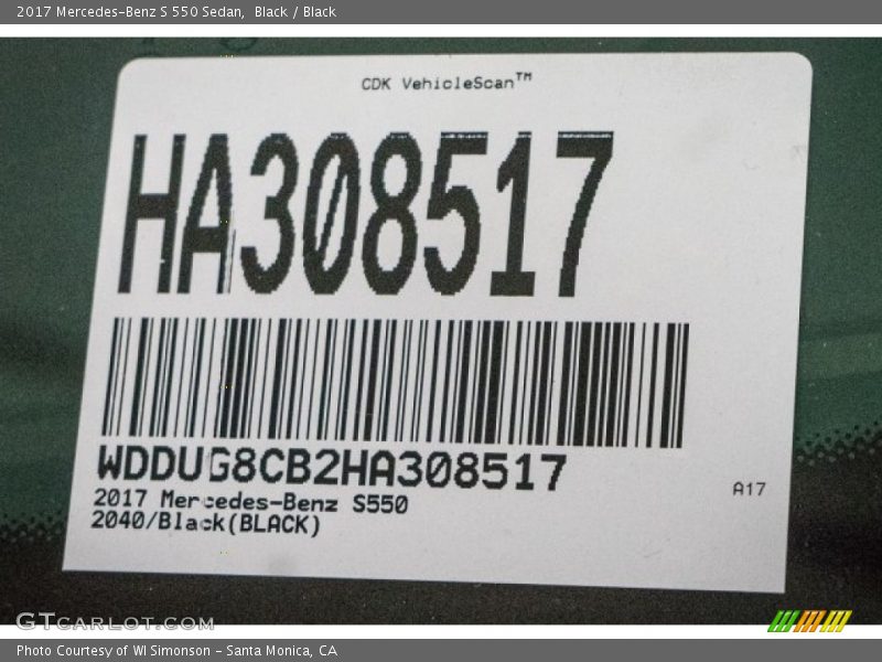 Black / Black 2017 Mercedes-Benz S 550 Sedan